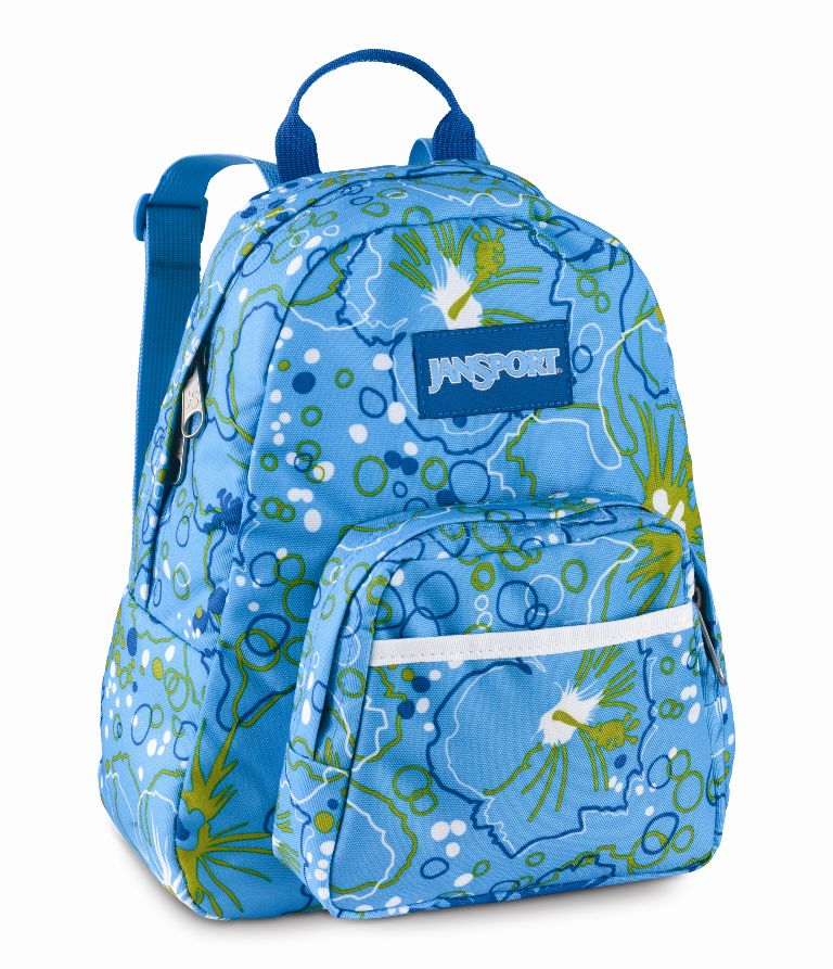 Jansport Half Pint Canvas Calypso Blue Maui Mini Backpack / Purse