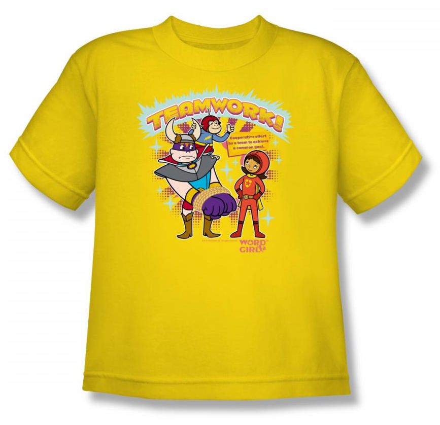 Word Girl In T-Shirt - Teamwork Boys Big Yellow