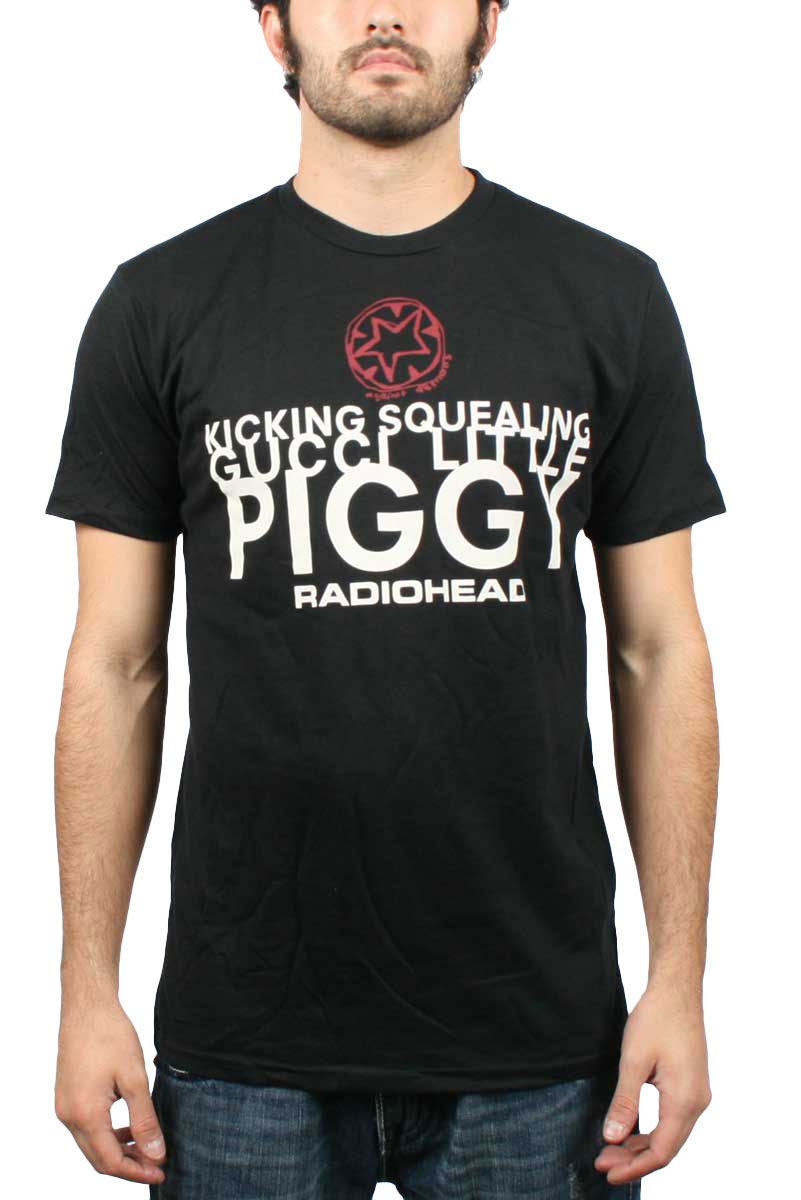 Buitenland Teken een foto vrije tijd Radiohead - Gucci Piggy Mens T-Shirt In Black