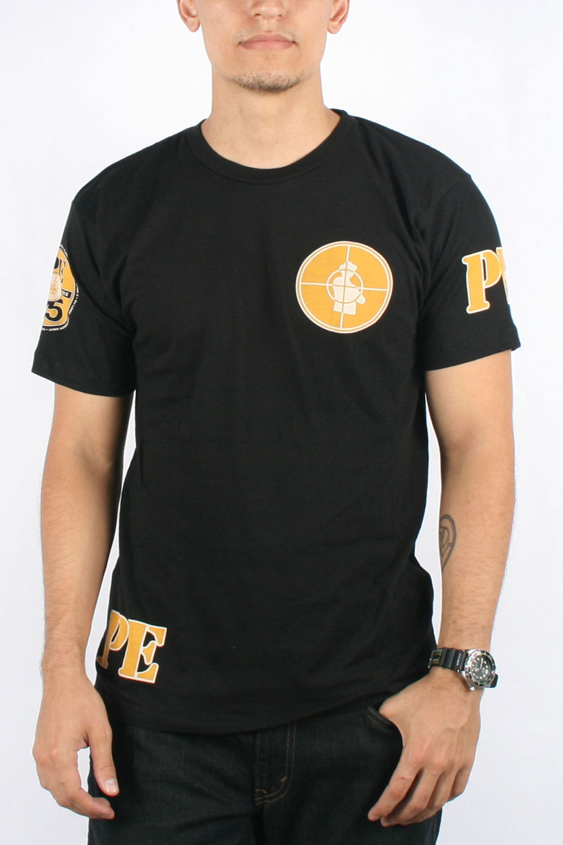 Public Enemy - Mens 25TH Anniversary Target T-Shirt in Black