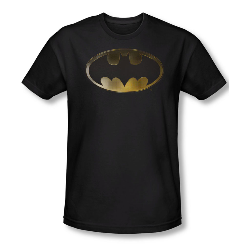 Batman Halftone Bat Premium Adult Slim Fit T-Shirt 