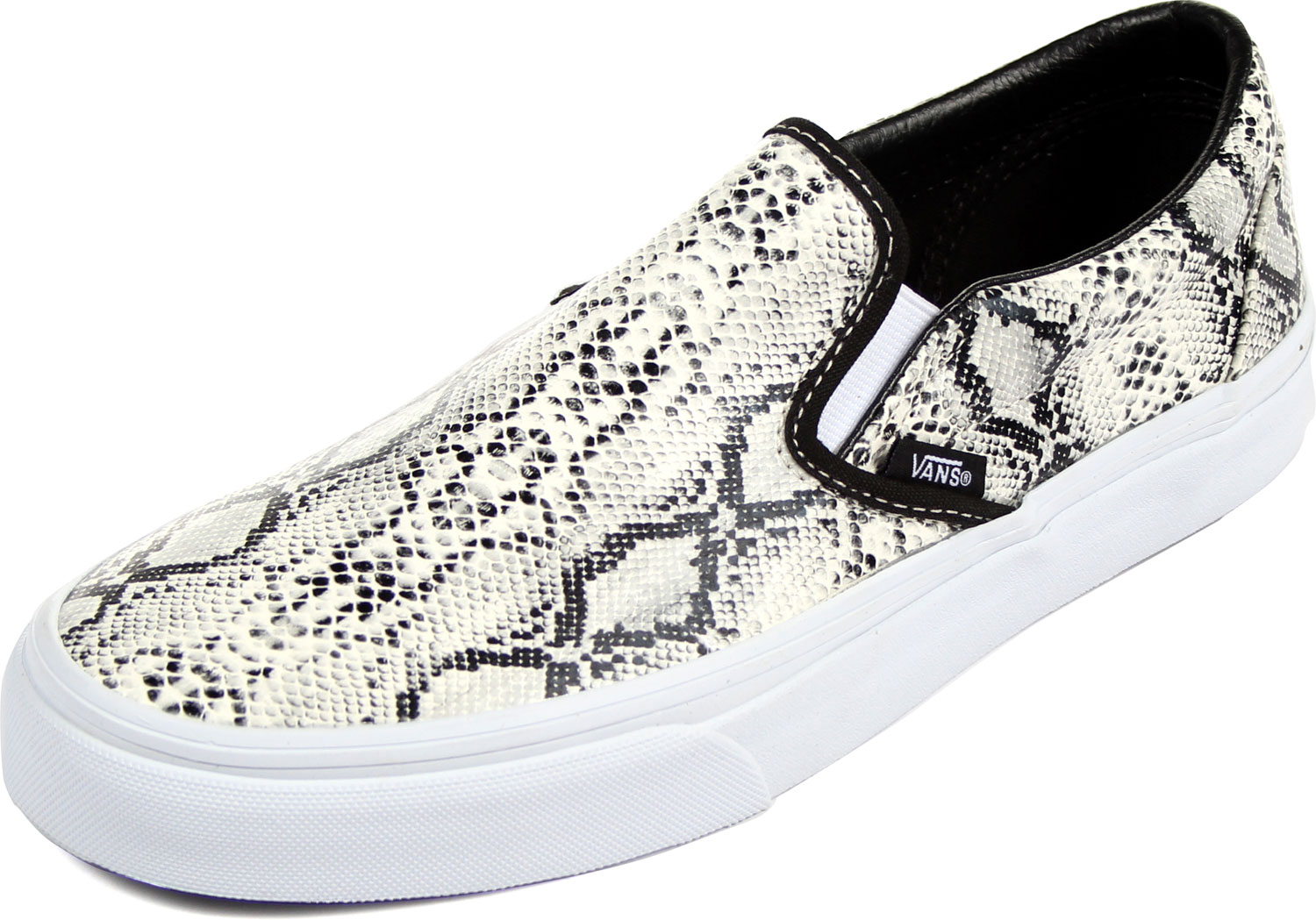 angst terwijl Weekendtas Vans - Unisex Adult Classic Slip-On Shoes in (Leather/Snake) Silver