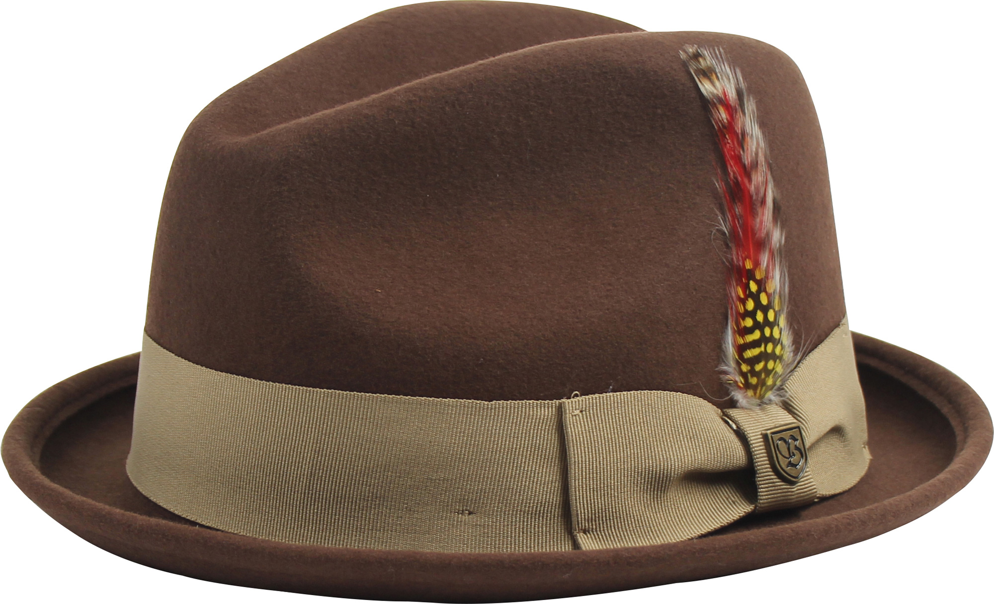 Brixton Mens Gain Short Brim Felt Fedora Hat 