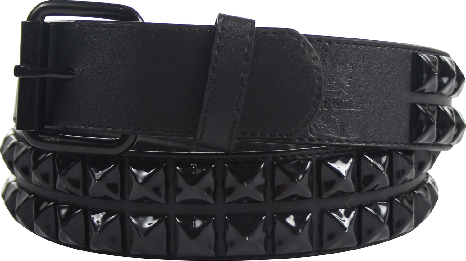 UK Made Black PB2 XL Genuine Leather Pyramid Studded Belt 
