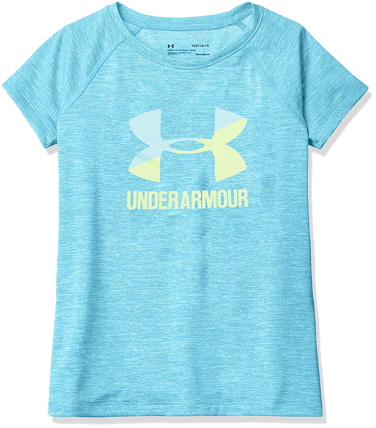 Under Armour Girls Big Logo Tee Solid Ss Raglan Sleeves Short-Sleeve Shirt