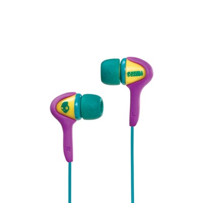 Iphone Earbuds on Skull Candy Smokin  Iphone Ear Buds In Purple Yellow W  Mic  S2sbbi Ly