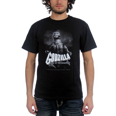 Godzilla -  B&W King Of The Monsters Adult S/S T-Shirt in Black
