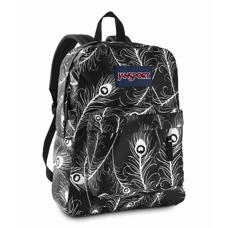 jansport jansport superbreak school backpack in black white peacock ...