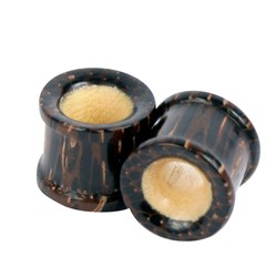 Two Toned Speckle w/Sandalwood Center Double Flared Tunnel Wood Plug