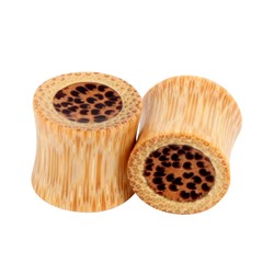 Solid Two Tone Sandalwood w/Speckled Center Double Flared Plug