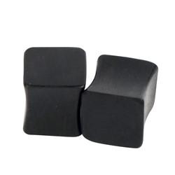 Solid Squared Dark Double Flared Wood Plug