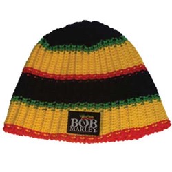 Bob Marley - Rasta Knit Beanie Hat In Tri-Color