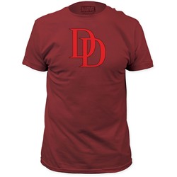 Daredevil - Mens Logo Fitted T-Shirt in Vintage Red