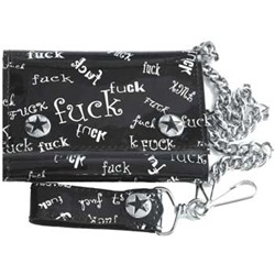 Scattered Fuck Trifold Wallet w/ Chain (Black)