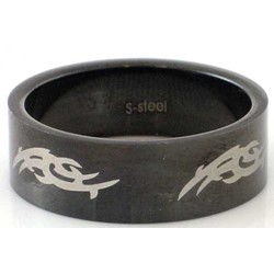 Blackline Tribal Design Stainless Steel Ring by BodyPUNKS (RBS-001)