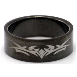 Blackline Tribal Design Stainless Steel Ring by BodyPUNKS (RBS-034)