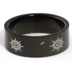 Blackline Sun Design Stainless Steel Ring by BodyPUNKS (RBS-014)