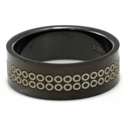 Blackline Dots Design Stainless Steel Ring by BodyPUNKS (RBS-006)