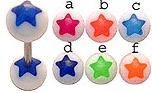 14g or 12g YOU PICK, star barbell surgical steel tongue ring