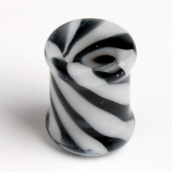 Virtual Hollow Zebra Pyrex Plug in Black/White