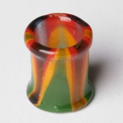 Double Flared Hollow Design Pyrex Plug in Green/Yellow/Red/Black