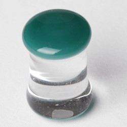 Double Flared Solid Color Pyrex Plug in Turquoise