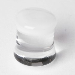 Double Flared Solid Color Pyrex Plug in White
