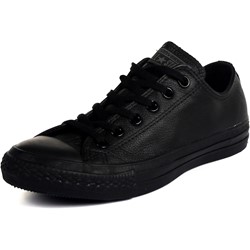Converse Leather Chuck Taylor All Star Shoes (1T865) Low Top in Black Monochrome