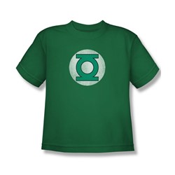 Green Lantern Gl Logo Distressed Youth S/S T-shirt in Kelly Green by DC Comics