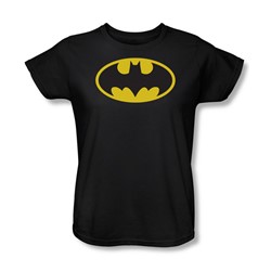 Batman - Classic Batman Logo Womens T-Shirt In Black