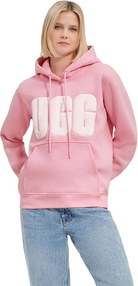 Ugg - Womens Rey Fuzzy Logo Hoodie