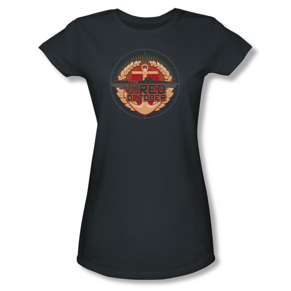Hunt For Red October - Womens One Ping Only T-Shirt In Charcoal