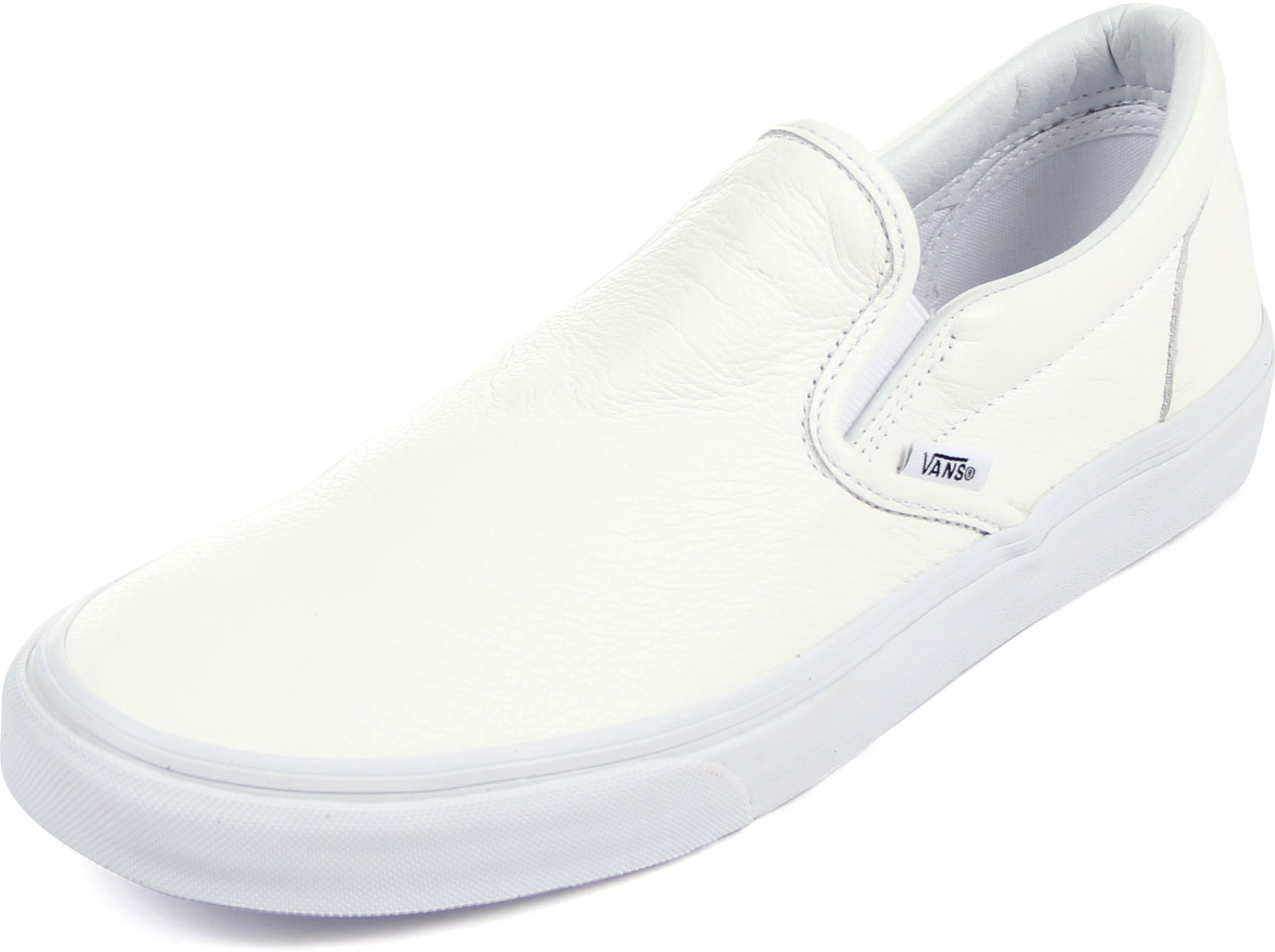 Vans - Unisex Classic Slip-On Shoes in (Premium Leather) True White/Mono