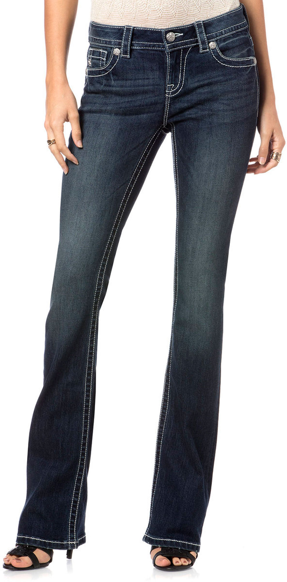 Miss Me - Womens Mid Rise Bootcut Jeans