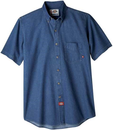 Dickies WS300 - Short Sleeve Button-Down Denim Shirt