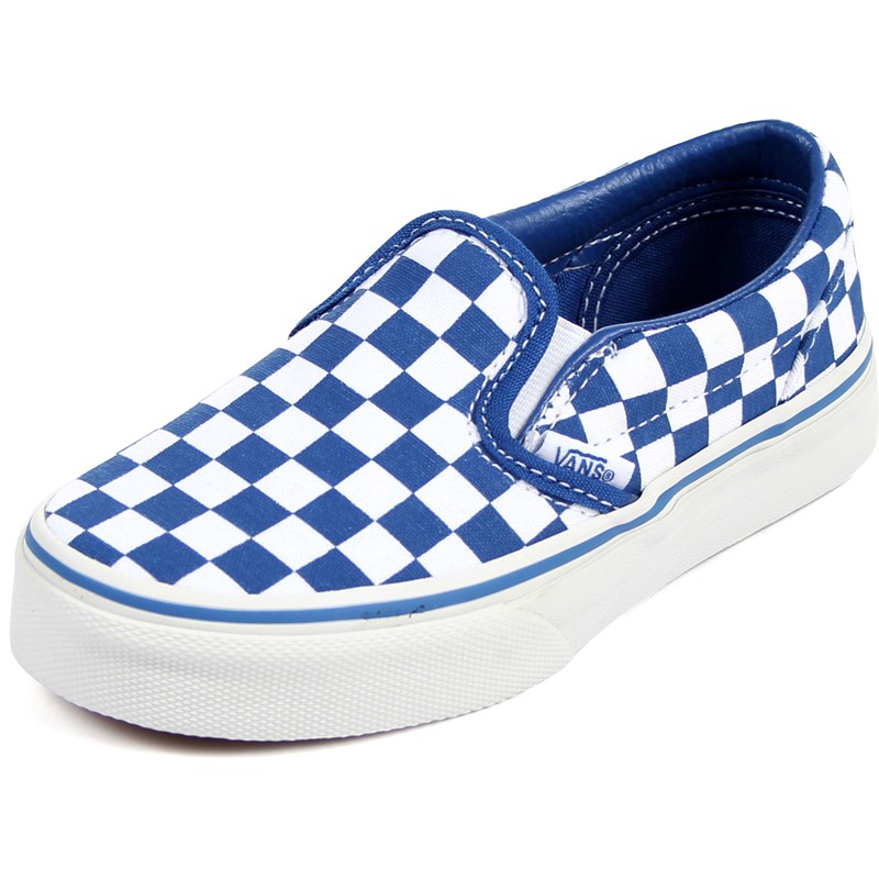 Vans - Kids Classic Slip-On Shoes in (Checkerboard) Classic Blue