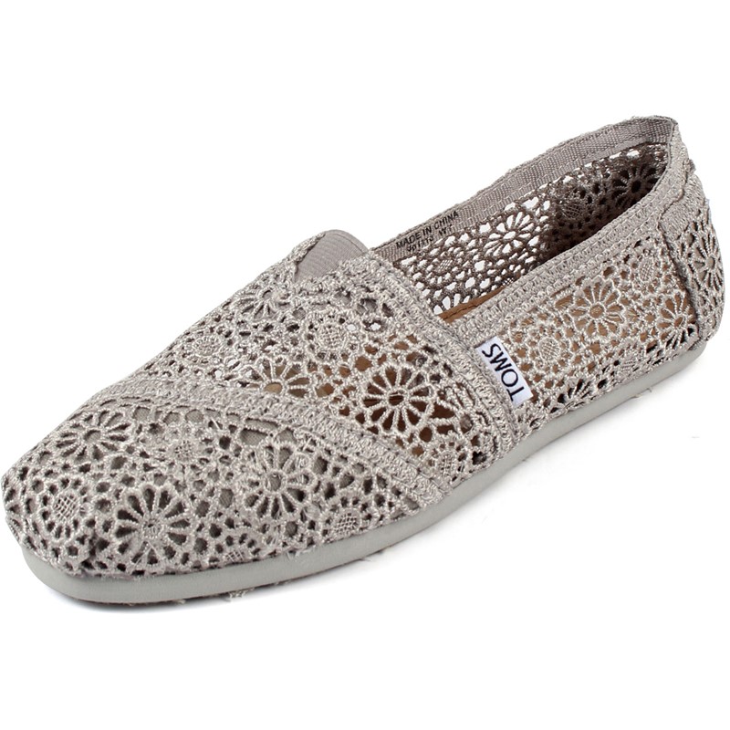 Toms - Womens Silver Crochet Seasonal Classic Shoes